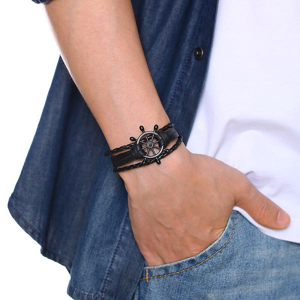 Pulsera retro giratoria de cuentas de espina de pescado