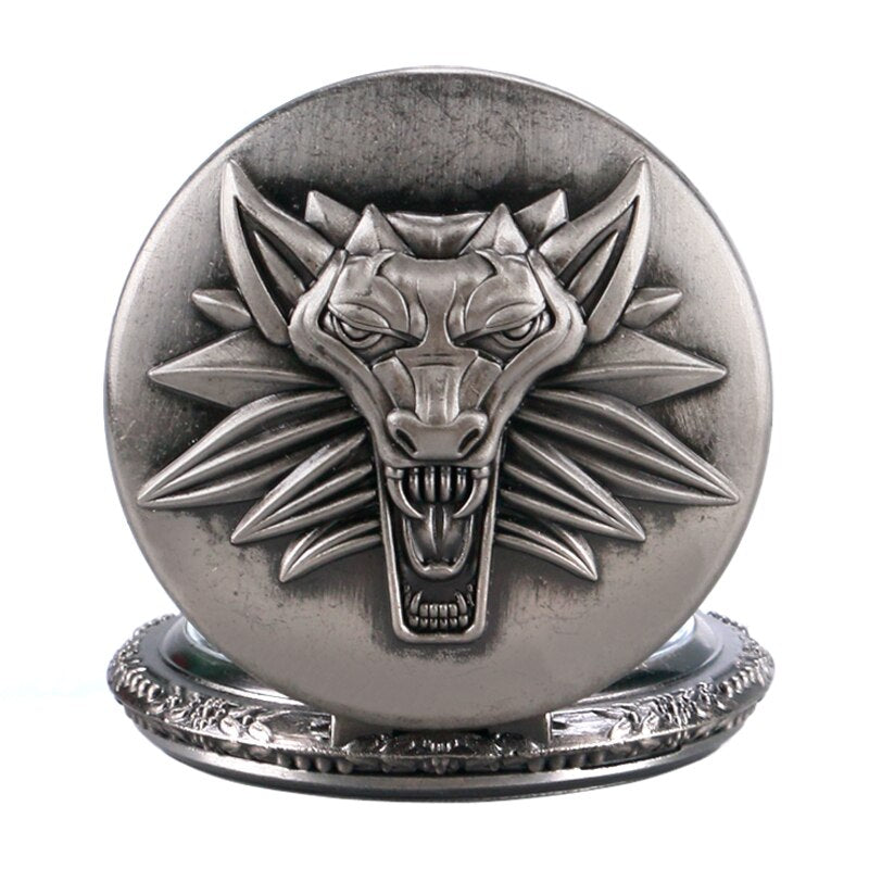Bronze/Grey Black Roar Lion Full Hunter Necklace Pocket Watches