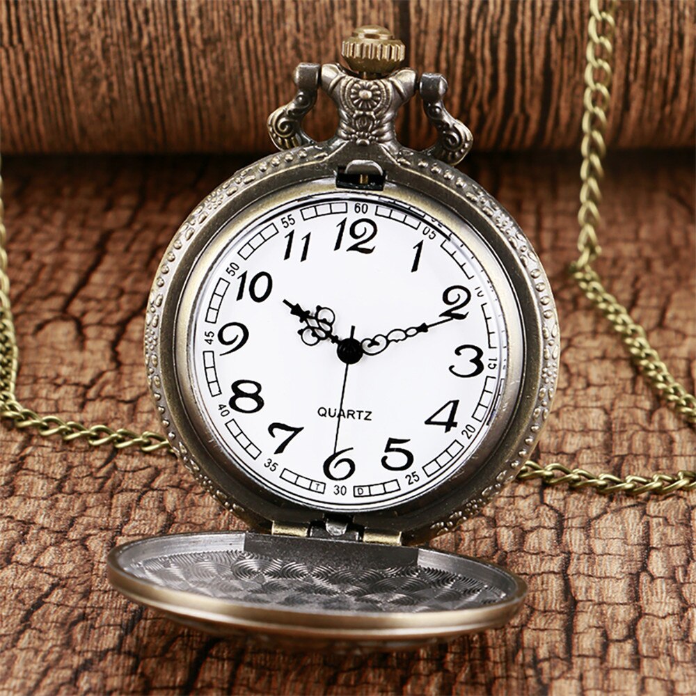 Bronze/Grey Black Roar Lion Full Hunter Necklace Pocket Watches