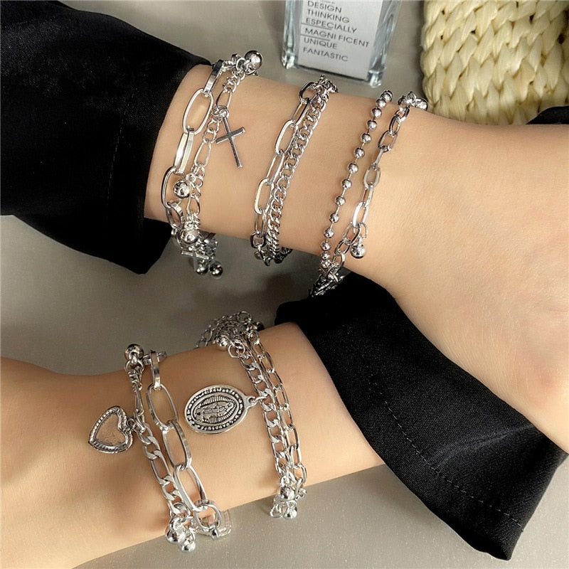 Bohemian Geometric Double Layer Bracelets