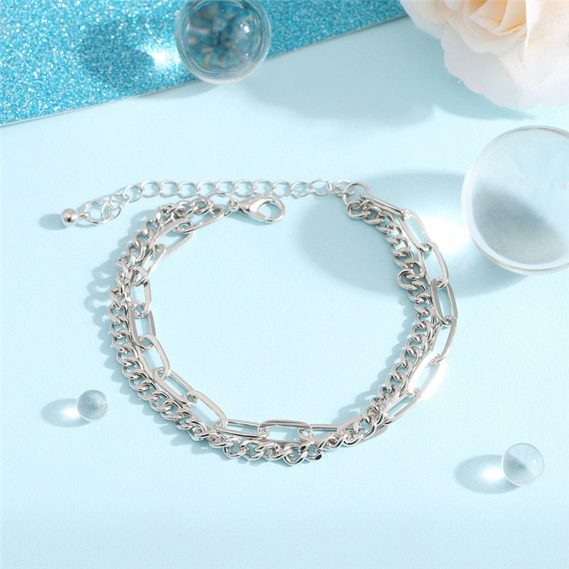 Bohemian Geometric Double Layer Bracelets