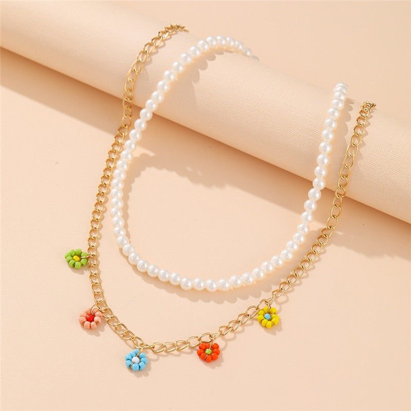 Bohemian Colorful Bead Shell Necklace