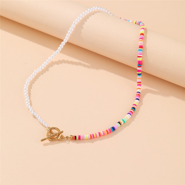 Bohemian Colorful Bead Shell Necklace