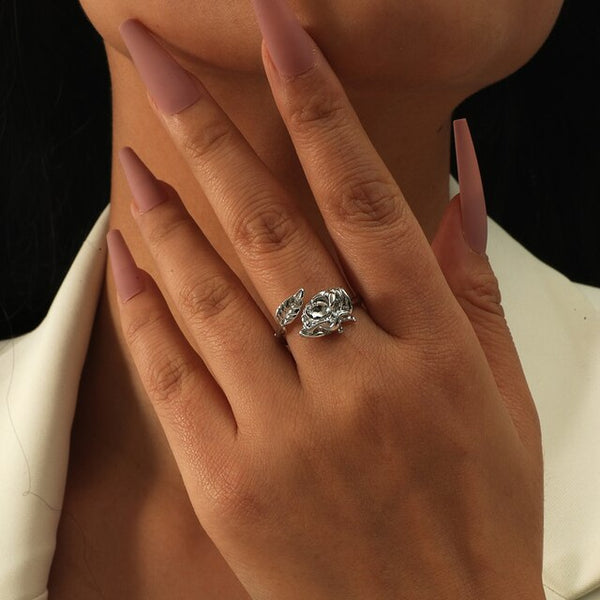 Anillo de barra cuadrada larga de moda 18KGP