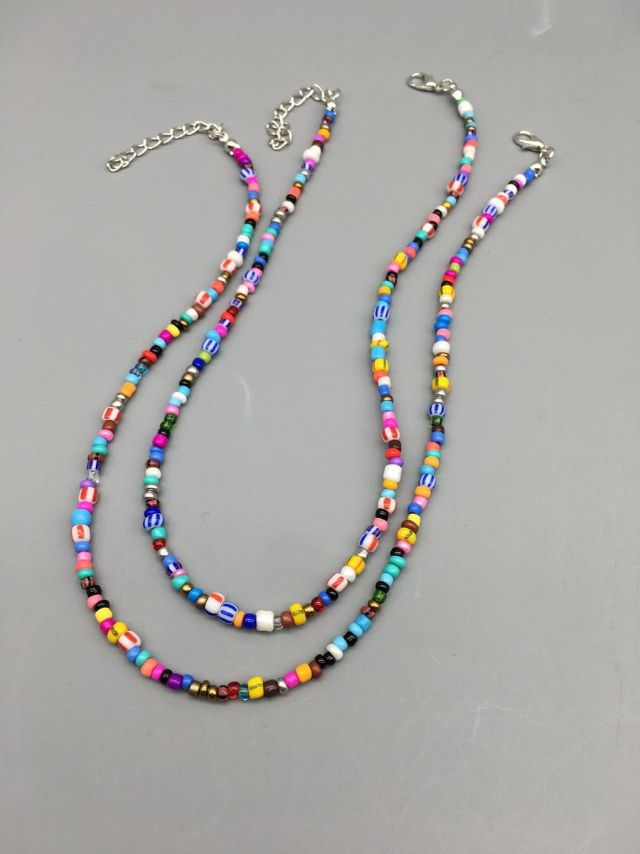 Multicolor Seed beads Choker Necklace