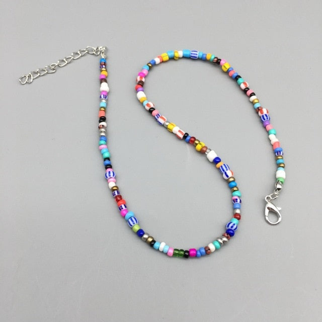 Multicolor Seed beads Choker Necklace
