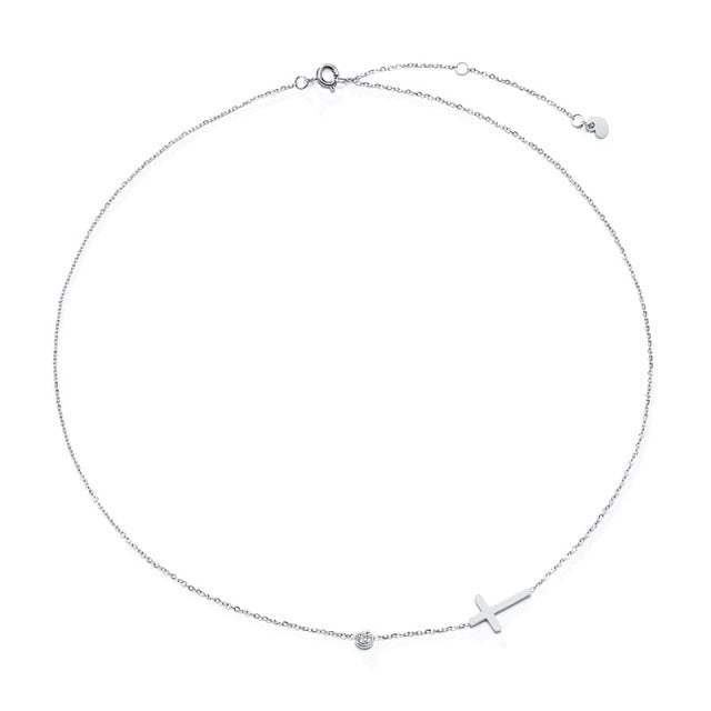 Delicate Petite Sideway Cross Necklaces Pendant