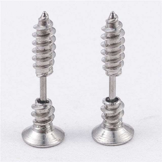 Punk Style Stainless Steel  5 Colors Stud Earrings