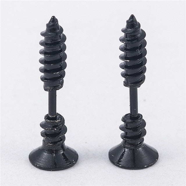 Punk Style Stainless Steel  5 Colors Stud Earrings