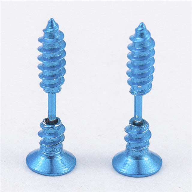 Punk Style Stainless Steel  5 Colors Stud Earrings