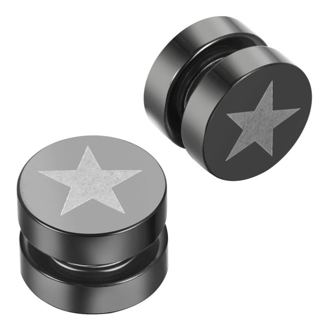 Punk Style Stainless Steel  5 Colors Stud Earrings