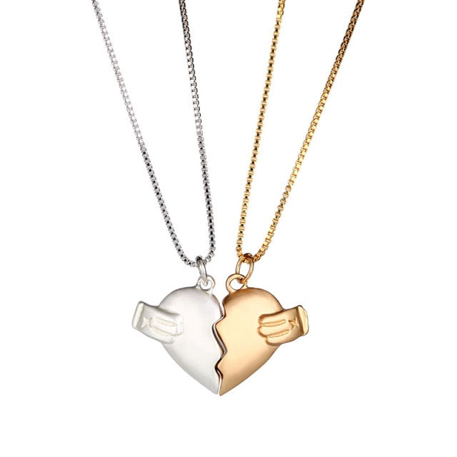 Magnetic  Astronaut Lovers Heart Pendant
