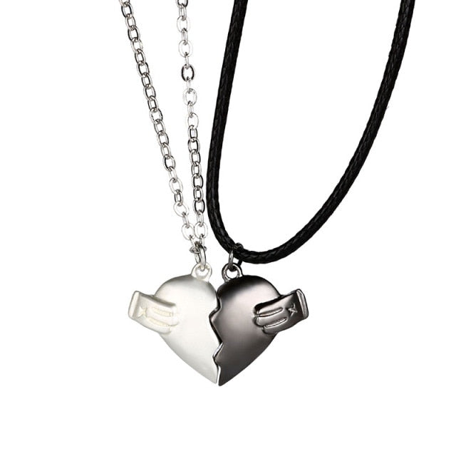 Magnetic  Astronaut Lovers Heart Pendant