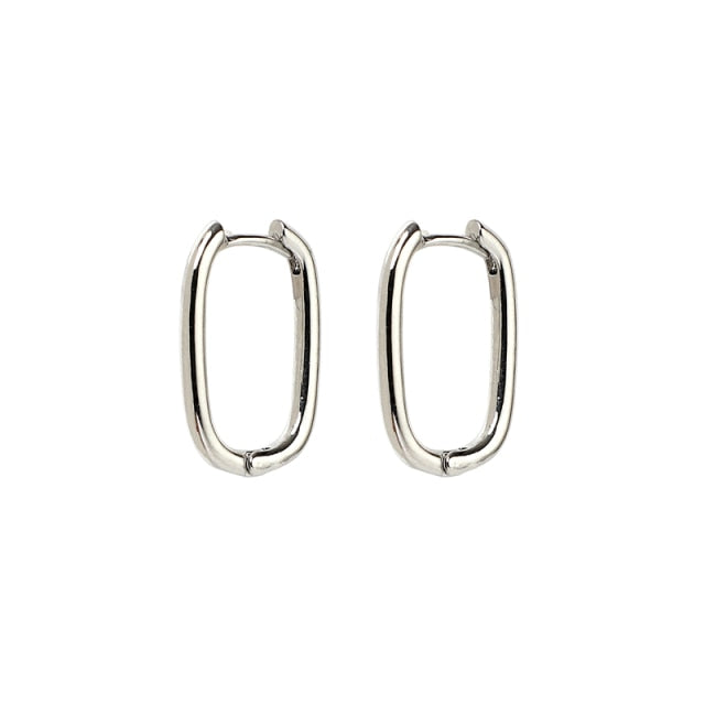 1 Pair fashion gold geometric Oval Rectangle hoop earrings