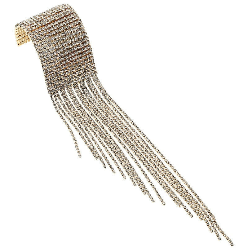 Fashion Long Tassel Rhinestone Bracelet Hand Jewelry for Women