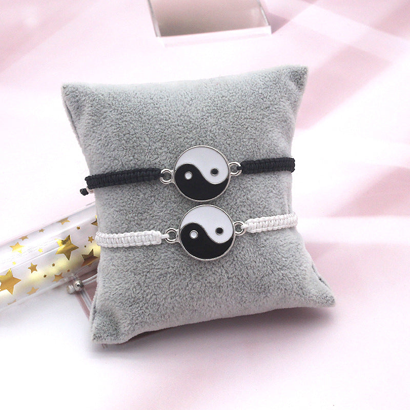 Tai Chi Fengshui Bring Luck Leather Cord Braid Bracelet