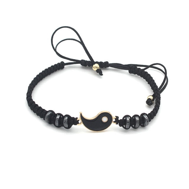 Tai Chi Fengshui Bring Luck Leather Cord Braid Bracelet