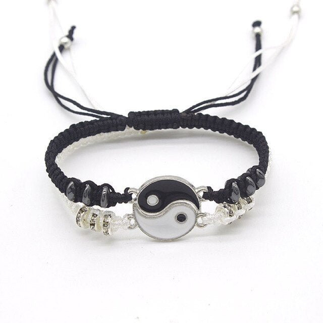 Tai Chi Fengshui Bring Luck Leather Cord Braid Bracelet