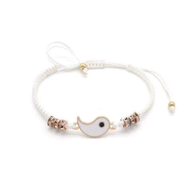 Tai Chi Fengshui Bring Luck Leather Cord Braid Bracelet