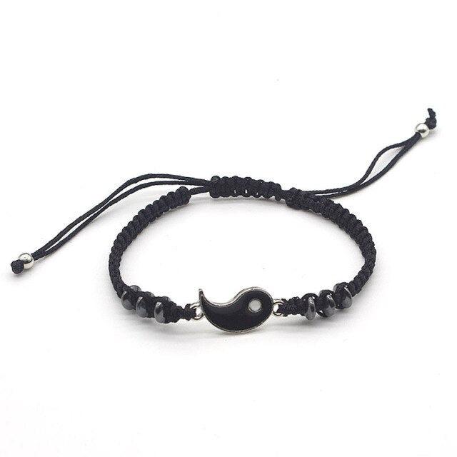 Tai Chi Fengshui Bring Luck Leather Cord Braid Bracelet