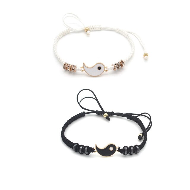 Tai Chi Fengshui Bring Luck Leather Cord Braid Bracelet