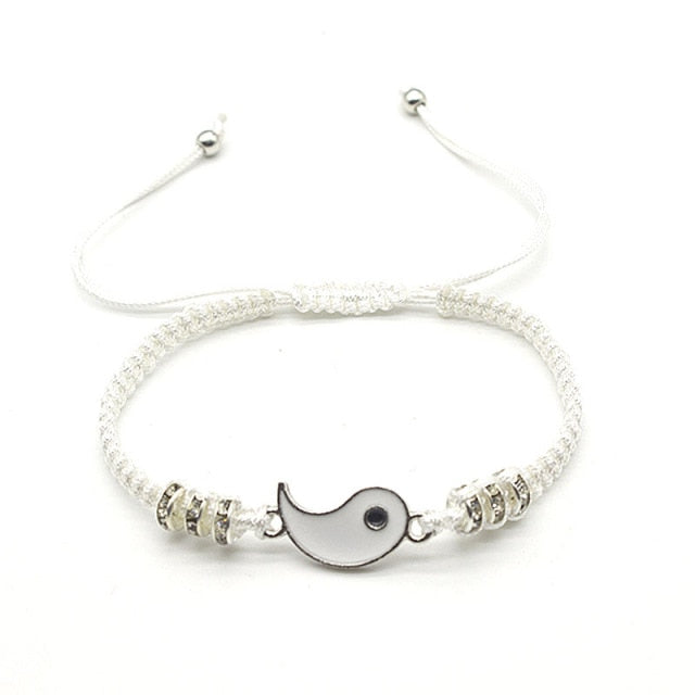Tai Chi Fengshui Bring Luck Leather Cord Braid Bracelet