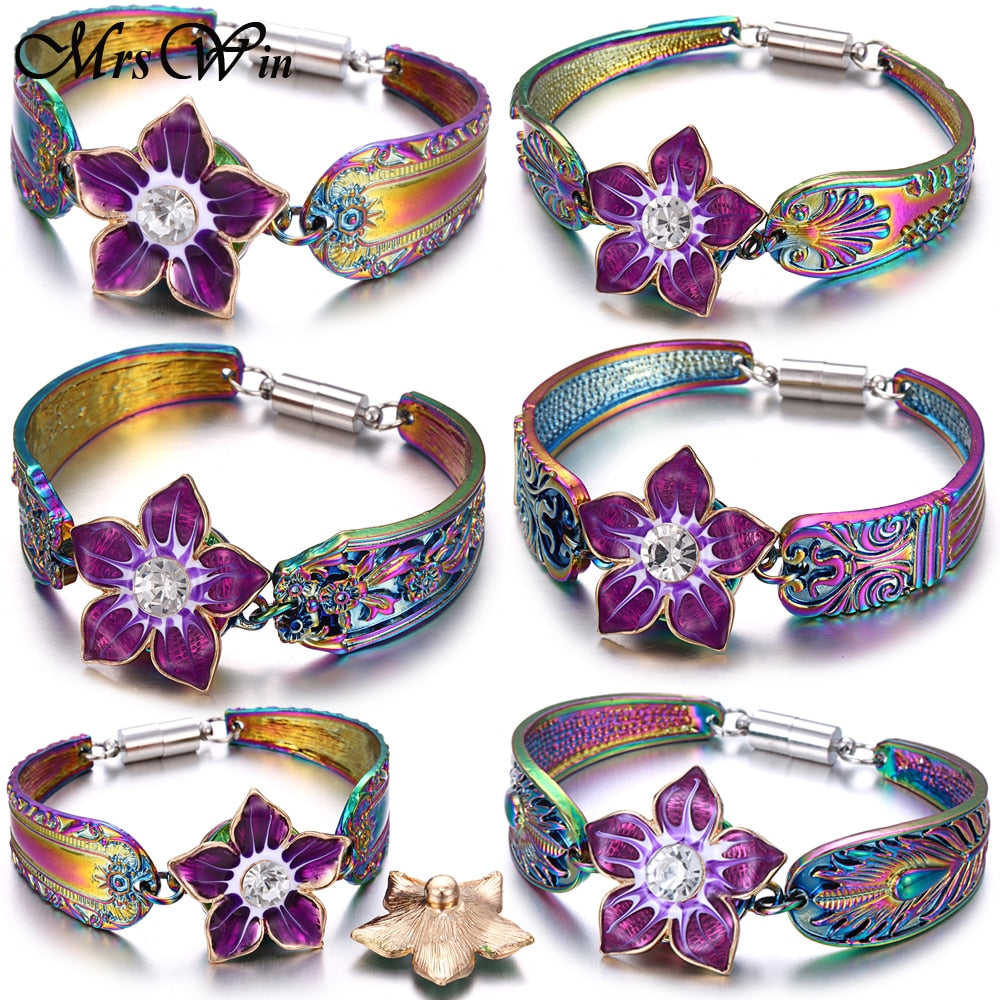 Colorful Magnetic Metal 18MM Snap Button Bracelet