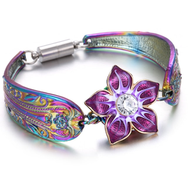 Colorful Magnetic Metal 18MM Snap Button Bracelet