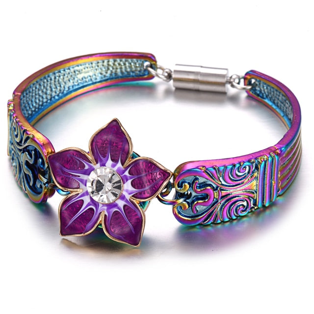 Colorful Magnetic Metal 18MM Snap Button Bracelet