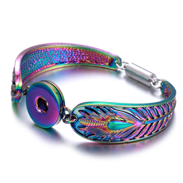 Colorful Magnetic Metal 18MM Snap Button Bracelet