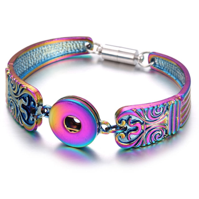 Colorful Magnetic Metal 18MM Snap Button Bracelet