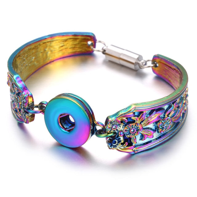 Colorful Magnetic Metal 18MM Snap Button Bracelet