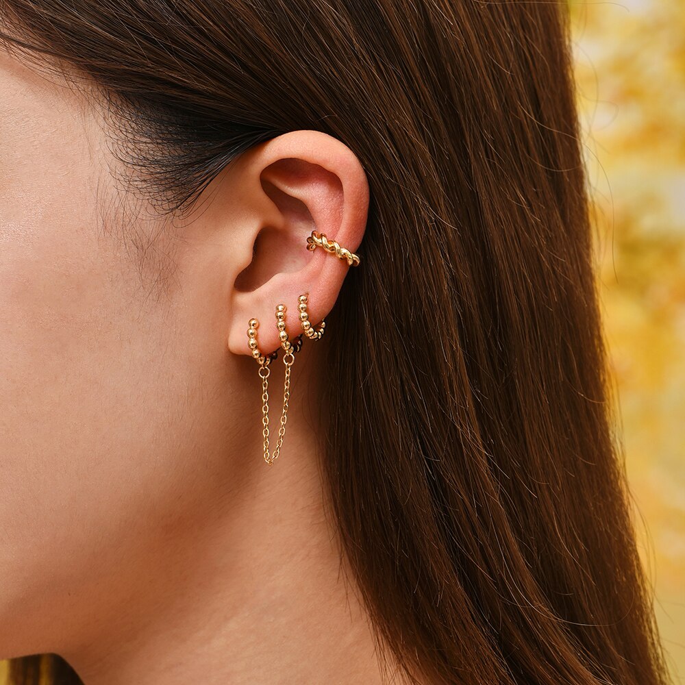 Minimalist Twisted Small Hoop Earrings for Women