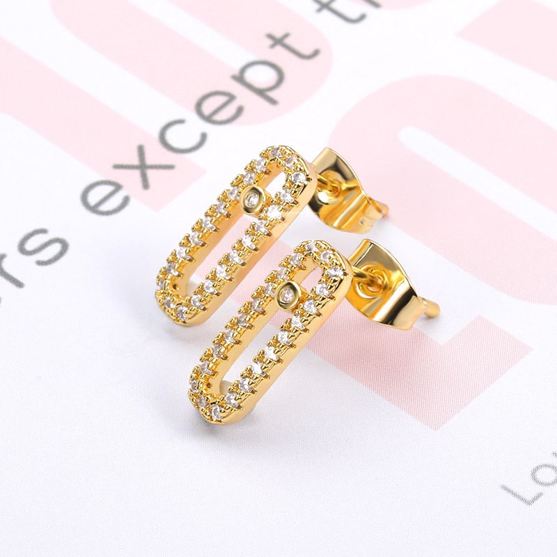 Rose Gold  CZ Love Long Bar Choker Necklace