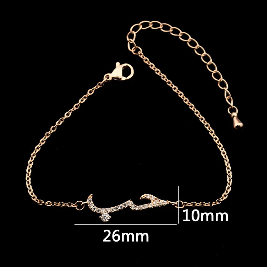 Rose Gold  CZ Love Long Bar Choker Necklace