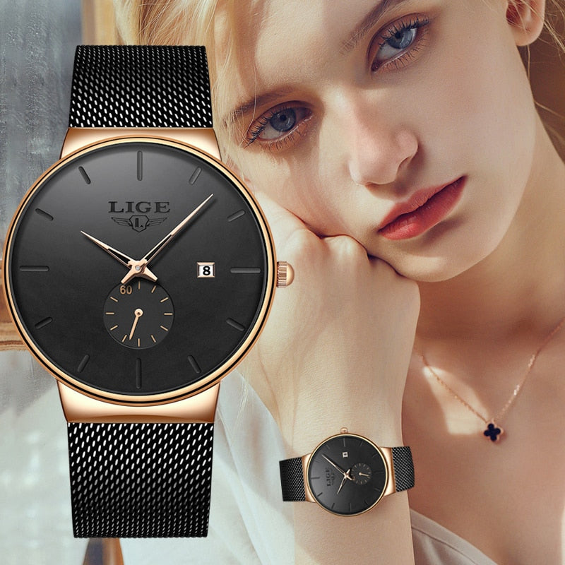 Fashion Minimalist Women's Quartz Ultra Thin Waterproof Business Wrist Watch