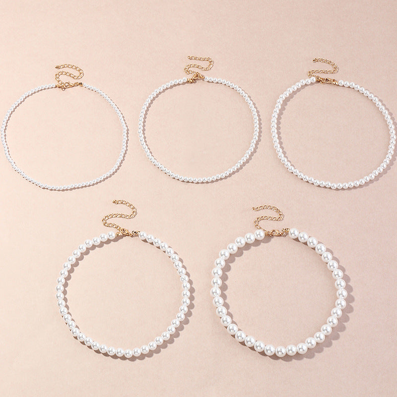 Vintage Imitation Pearl Choker Necklaces