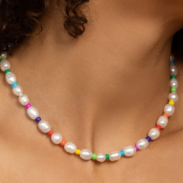 Bohemian Colorful Bead Shell Necklace