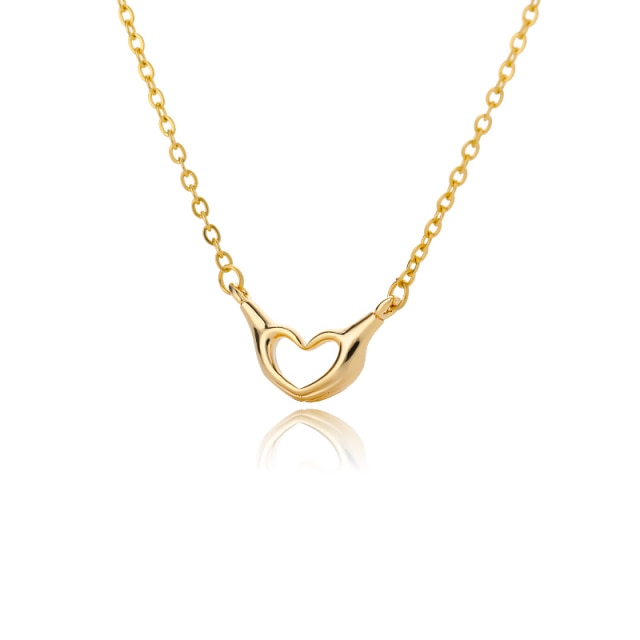 Heart  Gold Chain Zircon Heart Pendant Necklace