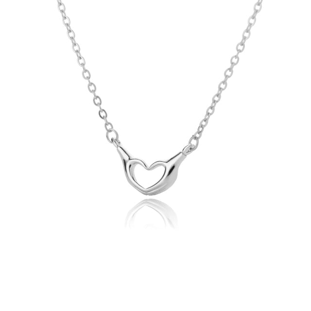 Heart  Gold Chain Zircon Heart Pendant Necklace