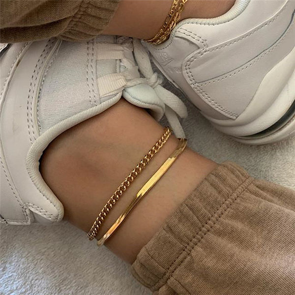 Pulsera de tobillo con dije de ojo malvado de color dorado de moda