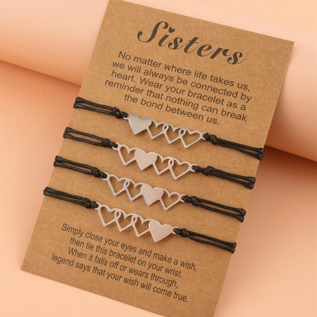 Vintage Silver Color Friendship Forever Charm Bracelets