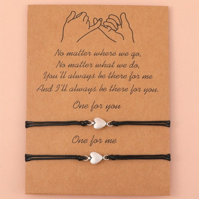 Vintage Silver Color Friendship Forever Charm Bracelets