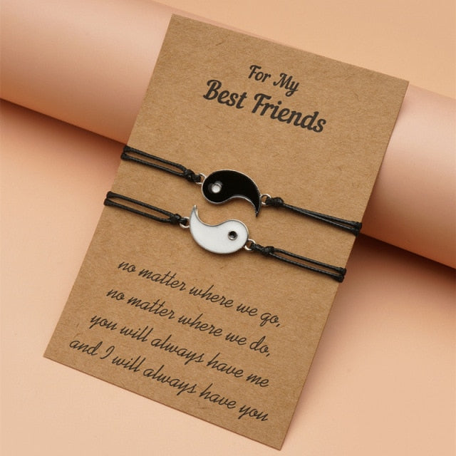 Vintage Silver Color Friendship Forever Charm Bracelets
