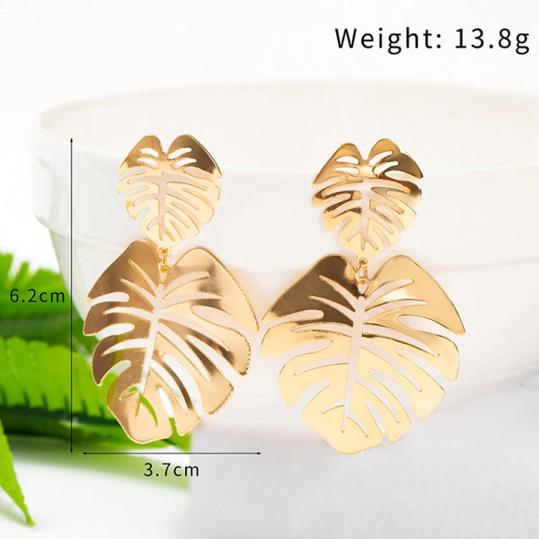 Hand Made Round Sheets Metal Drop Earring