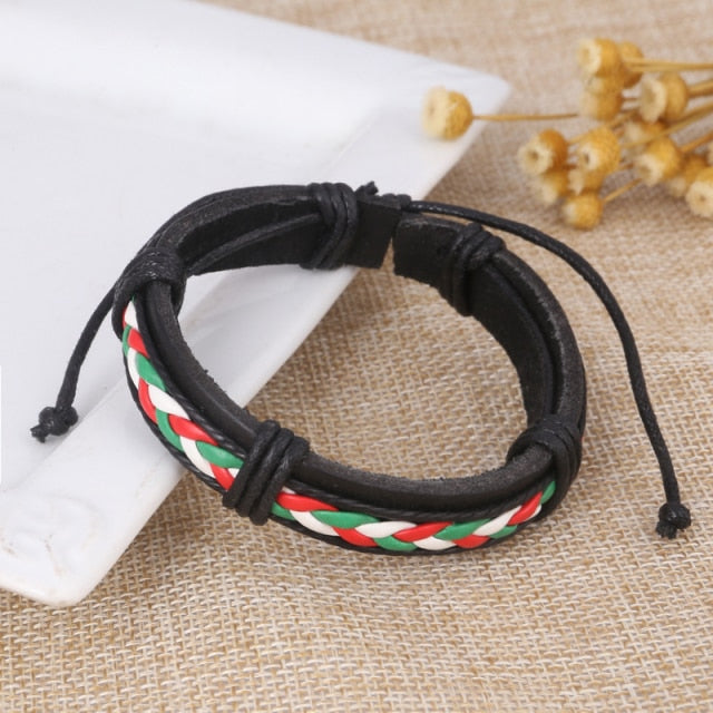 Men Stainless Steel Multilayer Braided Rope Bracelets