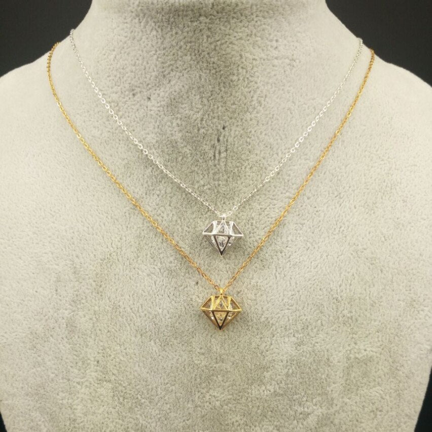 Rose Gold  CZ Love Long Bar Choker Necklace