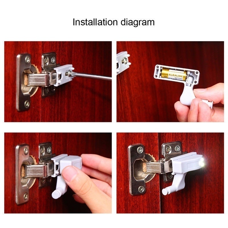 10pcs LED Inner Hinge Lamp Under Cabinet Lights Universal Wardrobe Cupboard Sensor Lights