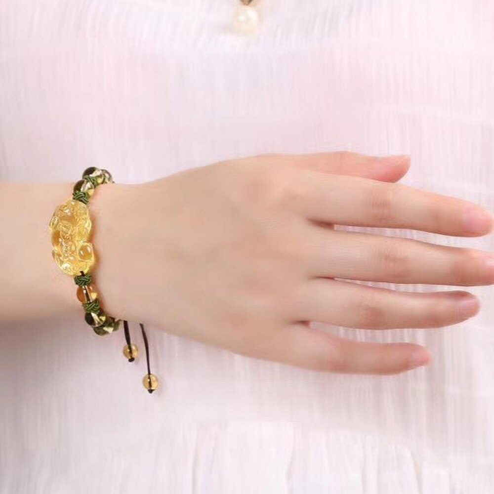 Natural yellow crystal Chakra Bracelet