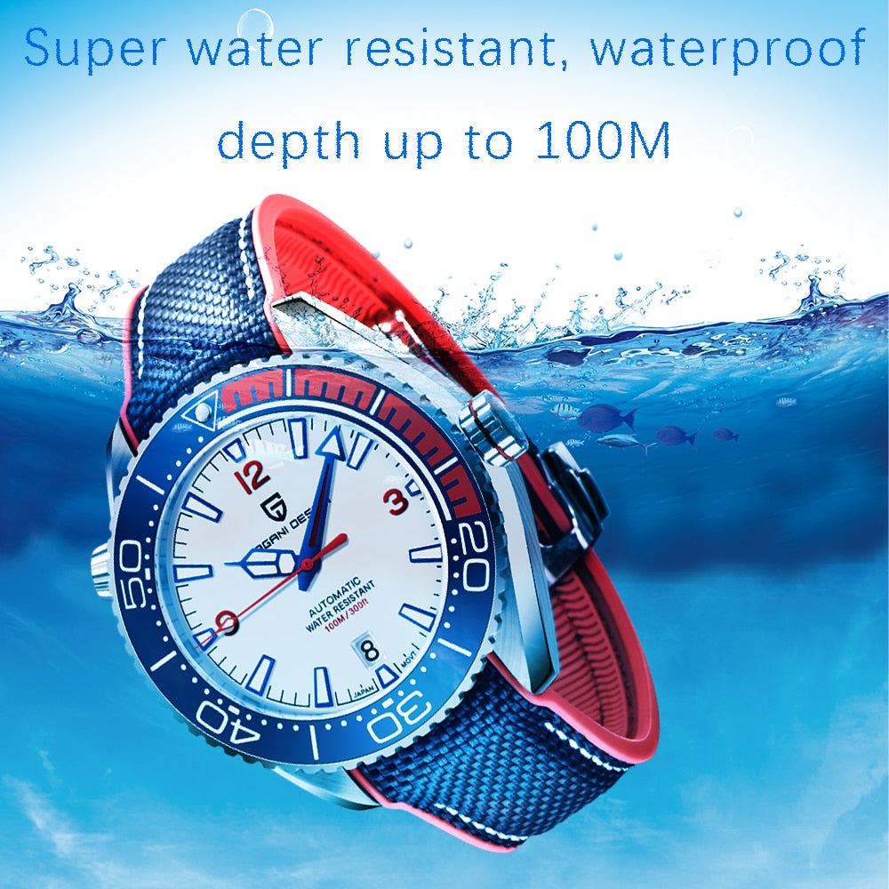 Sports Men Mechanical Wristwatch Ceramic Bezel Waterproof Automatic Watch